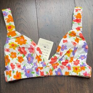 $38 msrp nwt Peppermayo cici linen Blooming Floral Crop Top sz 6